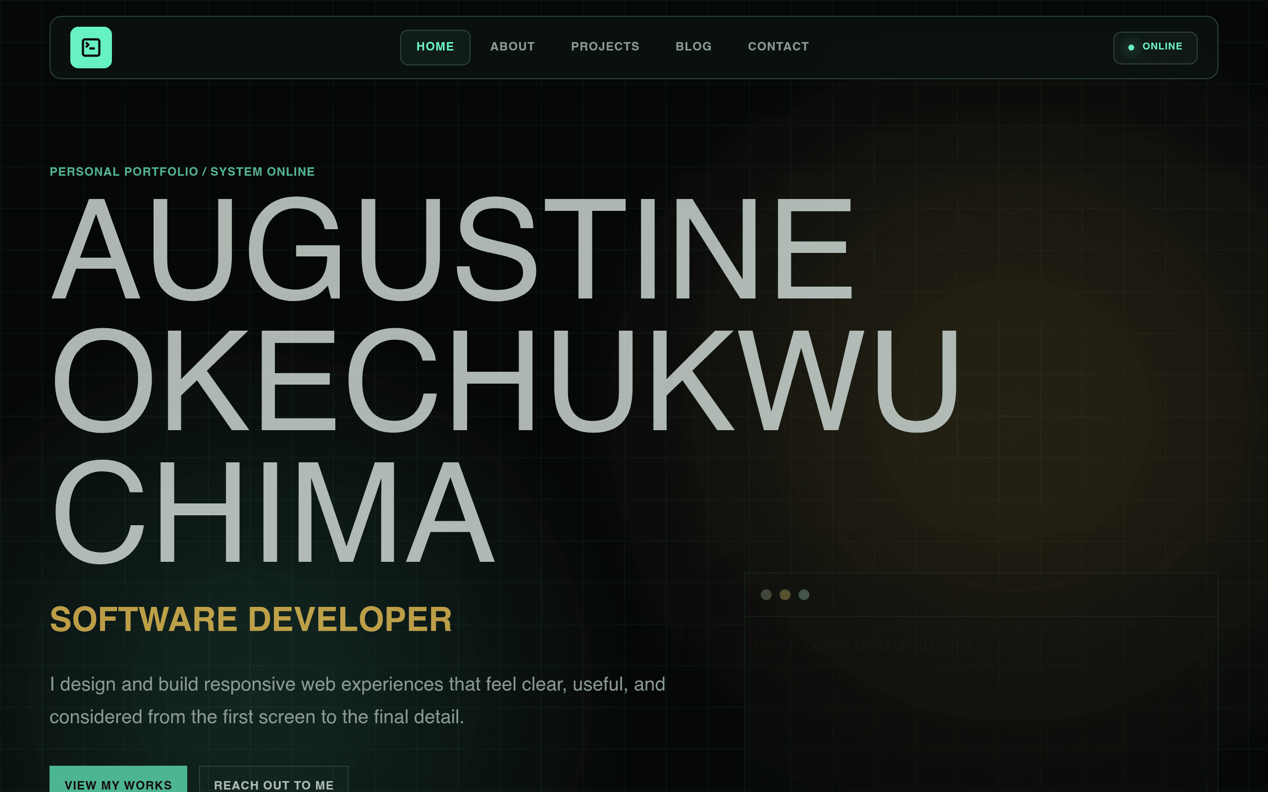 Personal Portfolio project screenshot